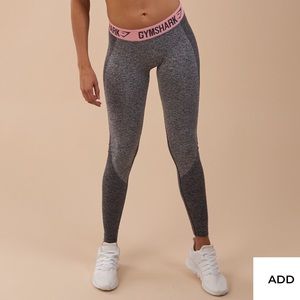Gymshark Flex Leggings Charcoal Marl Peach Pink